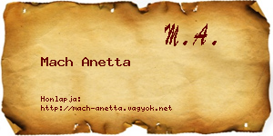 Mach Anetta névjegykártya
